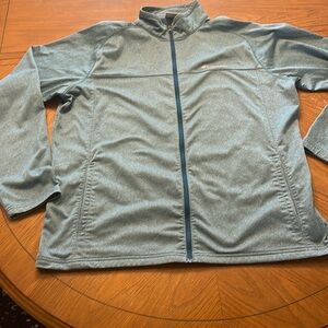Columbia large steel blue full zip softshell lightweight jacket w/ zip pocket